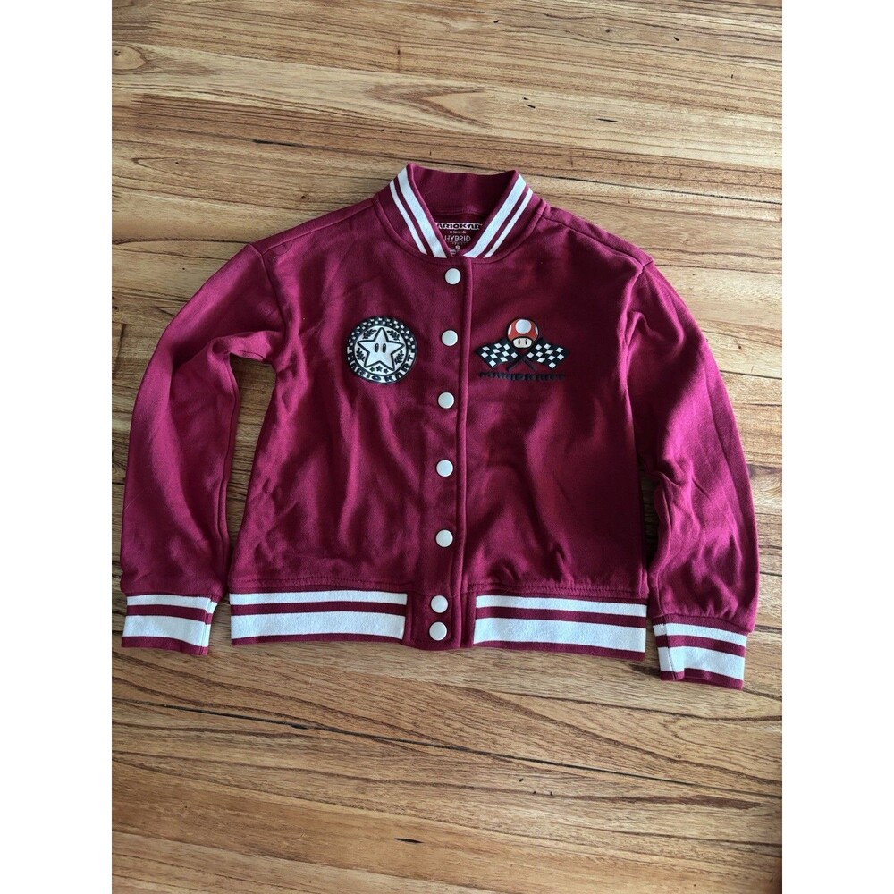 Super Mario Kart Varsity Racing Jacket Rumba Red Youth - Picture 3 of 7